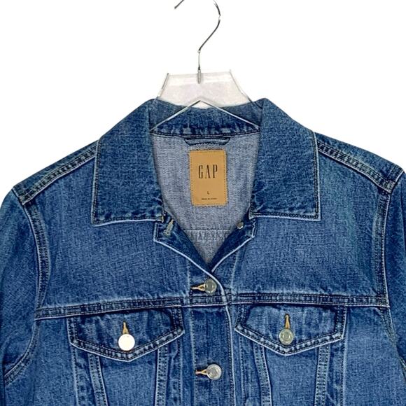 Gap L Womens Icon Denim Jacket Medium Blue Western Classic Timeless - Picture 5 of 11